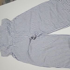 beachlunchlounge Striped Jumpsuit Romper in Blue and White